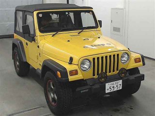 front photo of car TJ40S - 1999 Chrysler Jeep Wrangler Sports ï½¿ï¾ï¾ï¾ï½¯ï¾ï¾ - yellow